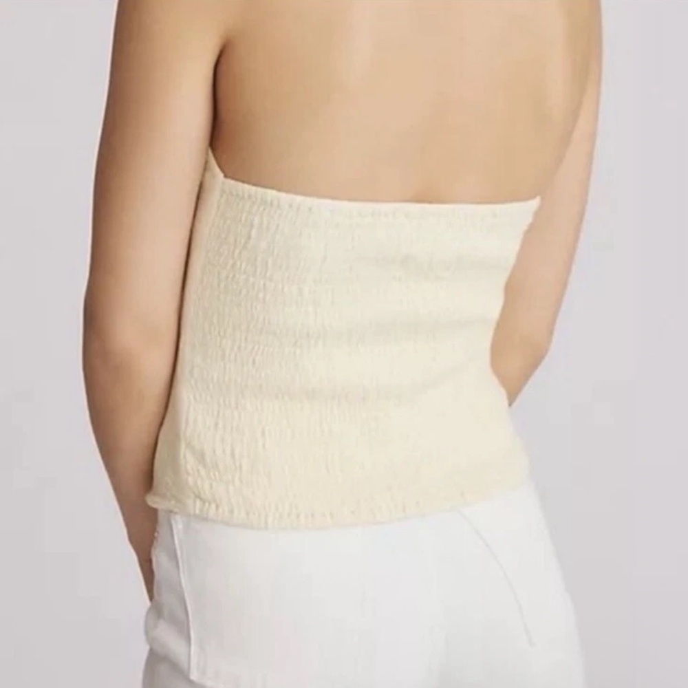 Anthropologie Porrige Chic Strapless White and Navy Dress - Picture 3 of 4